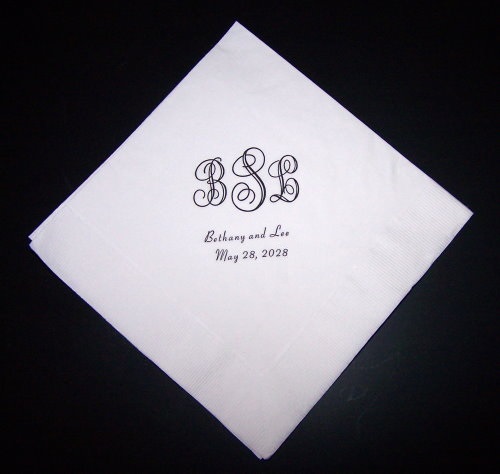 Monogram Cocktail Napkins
